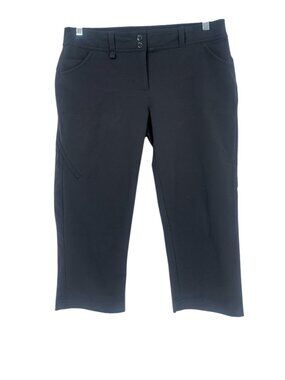 Lole Women Performance Capri Pants 8 Black Golf Hiking Travel Athletic Stretch